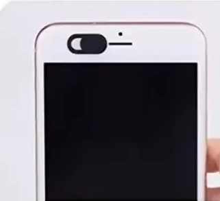 YourStation Privacy Webcam Cover - Laptop Setup View Ultra-thin webcam privacy cover slider installed on a laptop for secure video calls and privacy protection