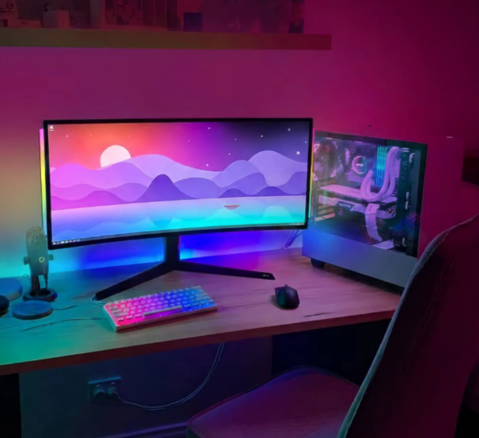 Aura Bars Pro RGB LED ambient lighting setup for professional YouTube studio atmosphere - YourStation.shop