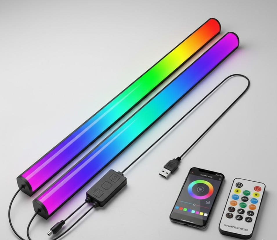 Best budget lighting setup for creators: Light Up Your Content Without Breaking the Bank Aura Bars PRO Double Pack with 2 RGB LED smart ambient light bars and remote control - Entry-level studio lighting